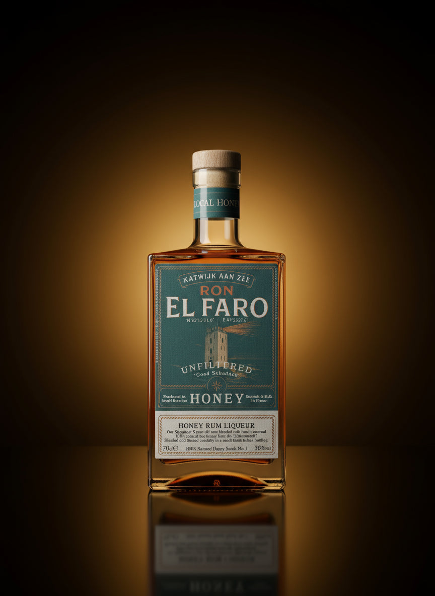 Ron El Faro Honey, ongefilterde honingrum vol met Bollenstreek honing.