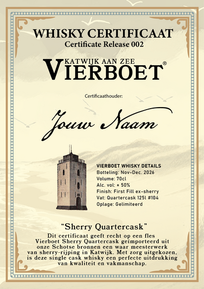 Vierboet Whisky Certificaat 002 (Release 2026)